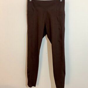 Danskin Workout Pants Brown Medium Trendy, Figure-Enhancing, Slim Fit Stretch